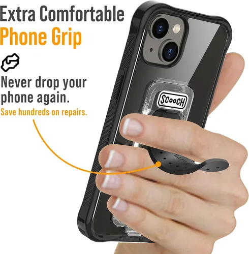 Miniatura 4 de Scooch® Wingman - Funda para iPhone 13 con soporte, funda con función atril 5 en 1, protección contra caídas de grado militar, soporte emergente