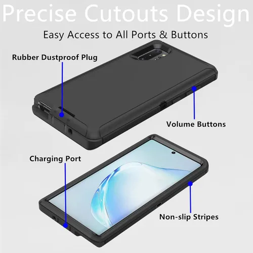 Miniatura 4 de Funda protectora resistente para Samsung Galaxy Note 10 Plus, a prueba de polvo, a prueba de golpes, protección contra caídas, 3 en 1, para Samsung