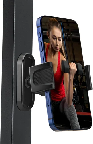 Miniatura 8 de Soporte magnético para teléfono de gimnasio con base magnética para fijar a una superficie de metal, soporte giratorio de 360° para teléfono