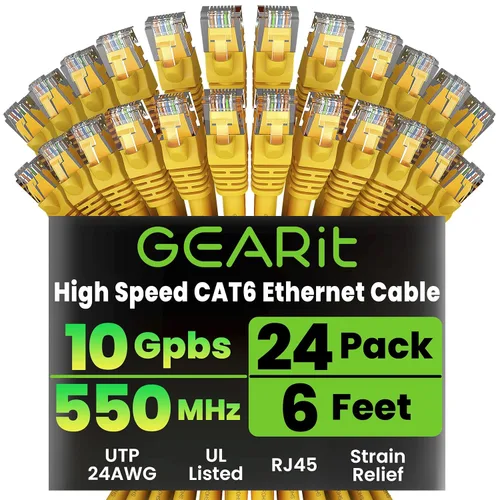 Miniatura 54 de GearIT Cable Ethernet Cat 6 de 1.5 pies y 18 pulgadas (paquete de 24) - Cable de conexión Cat6, cable de conexión Cat 6, cable Cat6, cable Ethernet