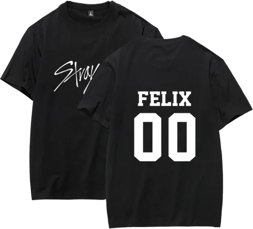 JUNG KOOK SKZ Apoyo Camiseta Skz Merch Felix Bangchan Hyunjin Changbin Jeongin Jisung Leeknow Seungmin Camiseta Playera Tops Negro-felix 00