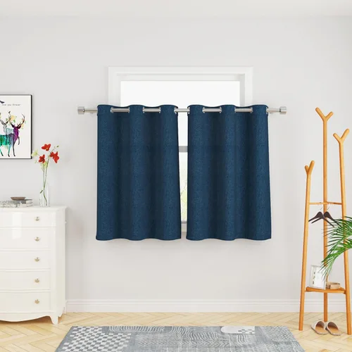 Miniatura 61 de UPOPO Cortinas de niveles de cocina negras de privacidad de lino texturizado de 24 pulgadas de largo, cortinas de café sobre el fregadero, cortinas