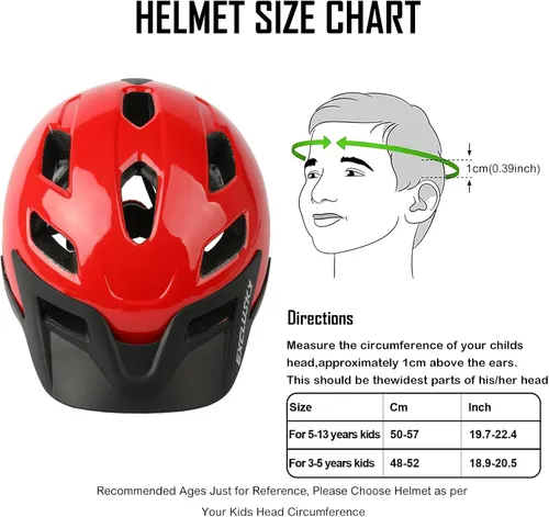 Miniatura 2 de EXCLUSKY - Casco de bicicleta para niños, ajustable, de seguridad, ligero, casco de bicicleta para niños, patinaje, ciclismo, scooter, para niños