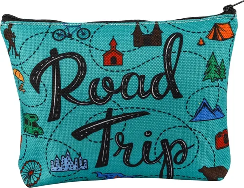Miniatura 2 de Regalo para amantes de los viajes, viajes por carretera, camping, viaje, senderismo, amante de la cremallera, bolsa de maquillaje