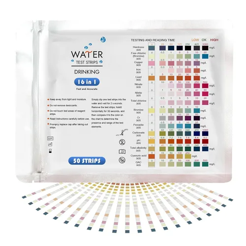 Tiras de prueba de piscina de 9 vías, tiras para bañera de hidromasaje y spa, prueba precisa de pH, cloro total, cloro libre, bromo, alcalinidad