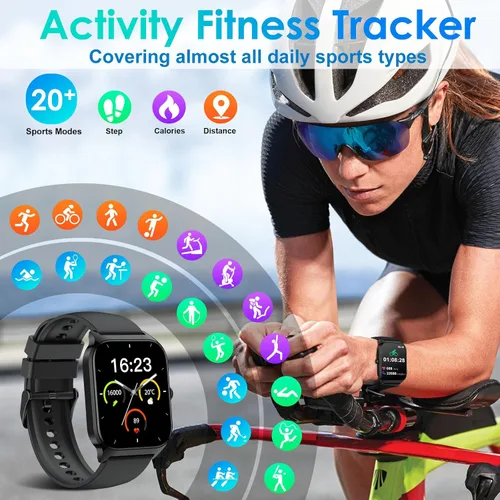 Miniatura 2 de Smart Watch for Men Women Make Call Answer 1.85" with 20+ Sport Modes Fitness Tracker Sleep Spo2 Heart Rate Monitor Smartwatch Waterproof Pedometer