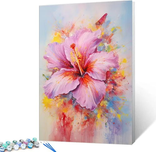 Miniatura 15 de Tucocoo Kits de pintura por números de lavanda con pinceles y pigmento acrílico sobre lienzo para adultos, hermoso proyecto de manualidades florales