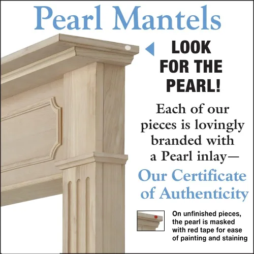 Miniatura 5 de Pearl Mantels ARYB50111 - Mantel envolvente de madera de estilo transitorio, 50 pulgadas de ancho x 42 pulgadas de alto, sin terminar