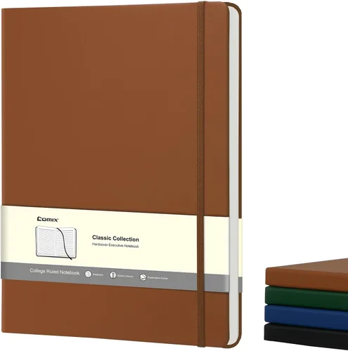 Miniatura 10 de COMIX Paquete de 3 cuadernos de diario rayados A4, 240 páginas, tamaño grande, 8.5 x 11 pulgadas, negro, cuadernos de tapa dura para hombres