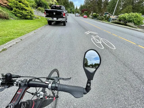 Miniatura 6 de Hafny Nuevo espejo de bicicleta con extremo de barra, lente de vidrio de grado automotriz HD, superficie grande, irrompible, ajustable en múltiples