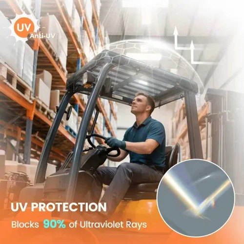 Miniatura 3 de Cubierta universal para carretilla elevadora transparente tintada – Cubierta de protección UV contra la lluvia – Materiales de vinilo resistentes e