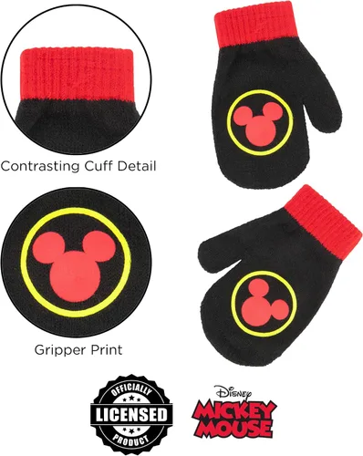 Miniatura 5 de Disney boys Winter Hat and Mitten Set, Mickey Mouse Toddler Beanie for Ages 2-4