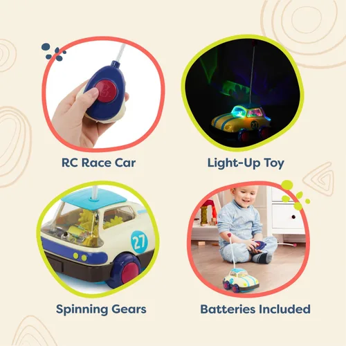 Miniatura 3 de B. toys Rally Ripster - Coche de control remoto - Coche RC para niños pequeños, niños - Coche de juguete ligero - Vehículo de juguete - Más de 12