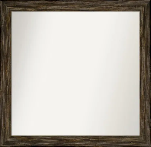 Miniatura 238 de Amanti Art Espejo de baño marrón para sobre el fregadero, 25 x 25 pulgadas, hecho a medida, espejo de tocador cuadrado marrón medio, marco de madera