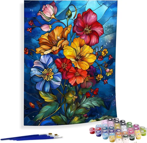 Miniatura 9 de Diymood Pintura por números para adultos, Navidad, pintura al óleo de muñeco de nieve, kits de pintura acrílica por números para niños, adultos