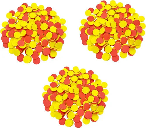 SEETOOOGAMES Contadores de espuma de dos colores, contadores de 1 pulgada para niños, rojo y amarillo, contador educativo, clasificación, patrón,