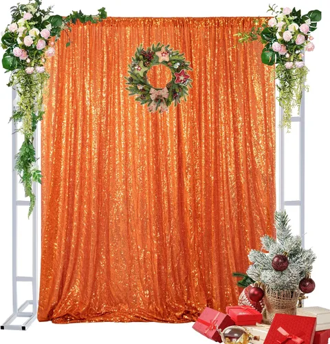 Miniatura 12 de DUOBAO Cortinas de lentejuelas 2 paneles de 2 x 8 pies, cortina de fondo con purpurina arcoíris para fiestas de Navidad, cortinas de secuencia