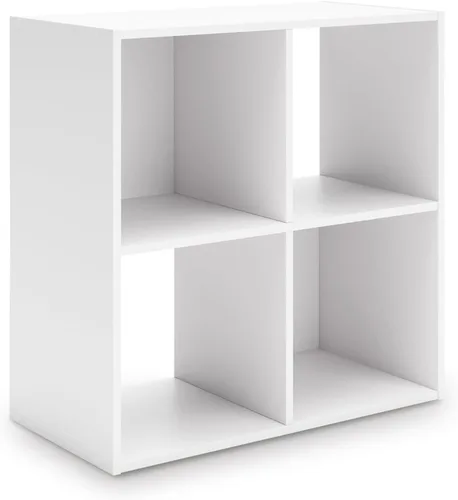 Miniatura 33 de Diseño exclusivo de Ashley Paxberry. Organizador de almacenamiento o librero moderno de 6 cubos, color blanqueado