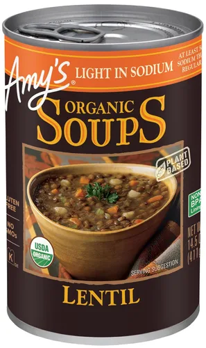 Miniatura 24 de Amy's Sopa, vegana, sin gluten, col orgánica, quinoa y lenteja roja, 14.4 onzas (paquete de 12)