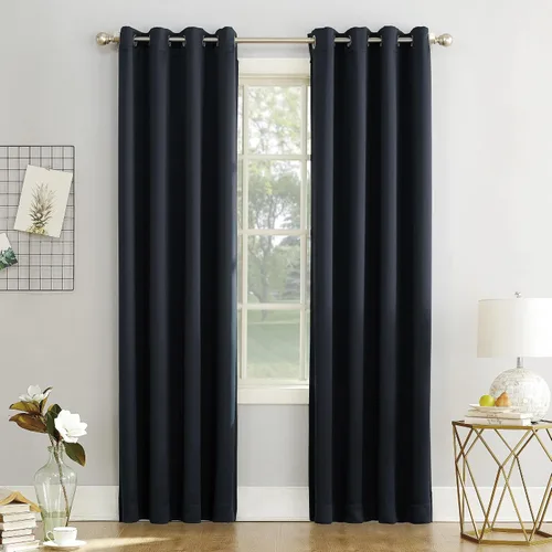 Miniatura 25 de Sun Zero Soho Paquete de 2 paneles de cortinas opacas con ojales de eficiencia energética, 54 x 84 pulgadas, color plateado Gris plateado