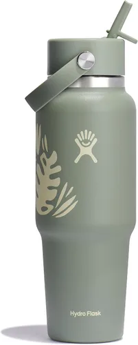 Miniatura 40 de Hydro Flask Botella de agua de viaje – Acero inoxidable aislado – Tapa ancha con pitillo, antiderrames, a prueba de fugas en 24 oz Trillium Pink