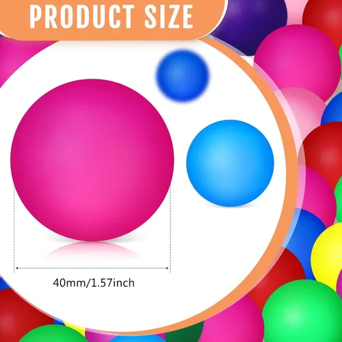 Miniatura 2 de Hanaive 100 unidades pelotas de tenis de mesa multicolor de 40 mm, pelotas de plástico a granel lavables, juego pequeño para juegos de piscina