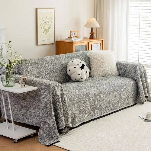 Miniatura 45 de ROOMLIFE Funda de sofá con estampado de leopardo para sofá de 3 plazas, lavable, protector de muebles para perros, funda de sofá suave