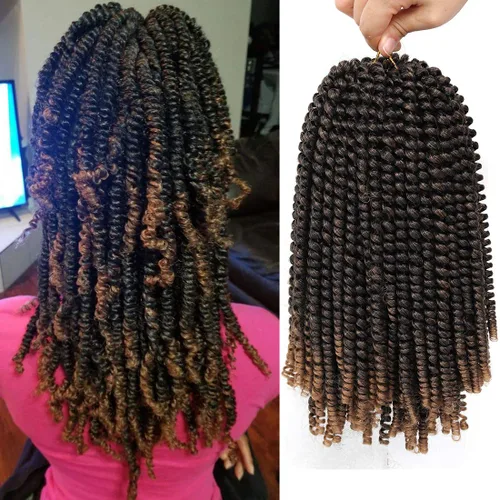 Miniatura 67 de Beyond Beauty Cabello de Ganchillo Spring Twist 90 hebras 8 pulgadas Spring Twists Esponjosas Trenzado, Trenzas de Ganchillo Spring Twist Bomb Twist