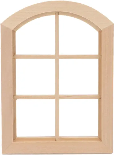 Miniatura 2 de Ventanas de casa de muñecas 1: Marco de ventana miniatura de 6 paneles a escala de 12 paneles, decoración de casa de bricolaje, modelo de ventana