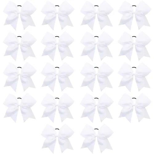 Miniatura 21 de 18 PCS 8" Large American Flag Cheer Hair Bows Ponytail Holder Elastic Band Handmade for Cheerleaders Teen Girls College Sports