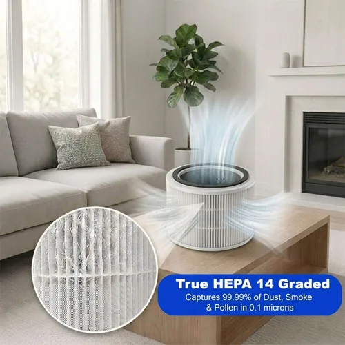 Miniatura 4 de Filtro de repuesto 240 compatible con purificador de aire 240, 3 en 1, True Hepa 14 graduado con carbón activado que captura el 99.99% del humo