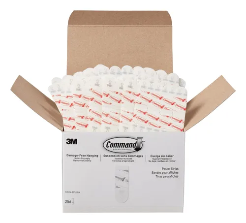 Miniatura 10 de Command Small Poster Strips, 128 White Adhesive Strips (2 Packs of 64), Damage-Free Hanging for Posters, Kids’ Artwork, Banners & Signs, No Tools