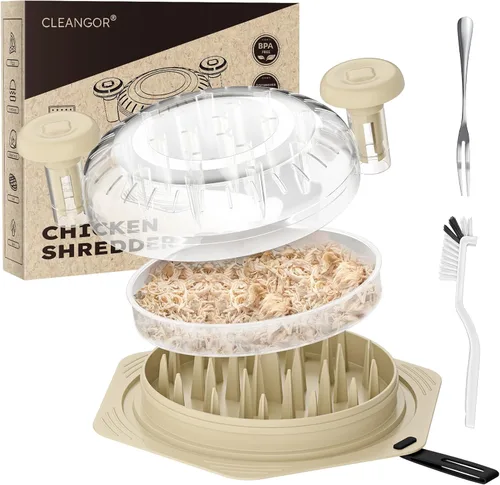 Miniatura 20 de Cleangor Trituradora de pollo, grande, sin BPA, con mango ergonómico, herramienta trituradora de alimentos antideslizante para cerdo, carne de res