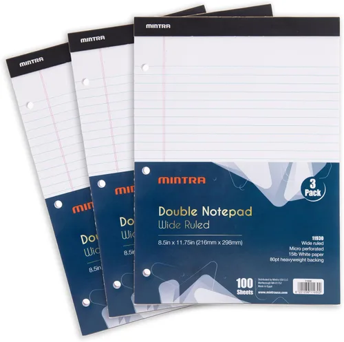 Miniatura 17 de Mintra Office - Blocs de notas tamaño legal, ((Versión básica 6pk - (Versión en colores pastel #2), 8.5 x 11 pulgadas, renglones anchos)) Pastel v2