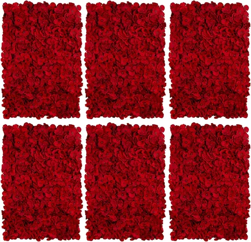 Miniatura 5 de BLOSMON Panel de Pared de Flores Telón de Fondo Decorativo Rubor Telón de Fondo Floral Artificial para Boda Fiesta Baby Shower Nupcial, 6 Piezas