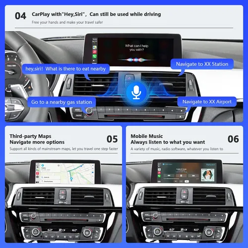 Miniatura 6 de Road Top Kit inalámbrico CarPlay Android Auto Retrofit para BMW EVO ID5/ID6 System (2017-2020), compatible con BMW 1 2 3 4 5 6 7 Series y M3 M4 M5