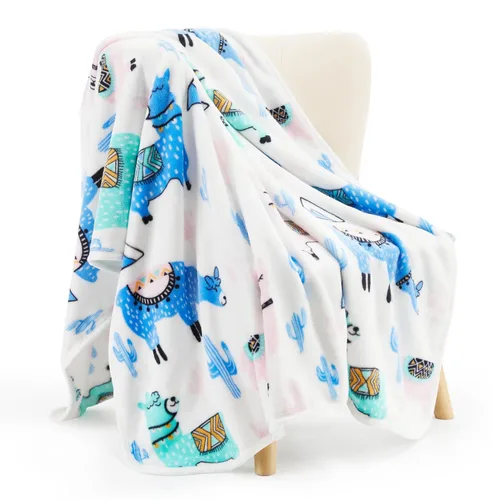 Miniatura 18 de TILLYOU Manta de forro polar para niños pequeños, 60 x 80 pulgadas, suave y cálida, para niños y niñas, color azul oscuro