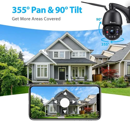 Miniatura 6 de Ctronics Cámara de seguridad con zoom óptico de 5MP 30X WiFi para exteriores, cámaras de vigilancia WiFi de 2.4/5Ghz con crucero y zoom automático