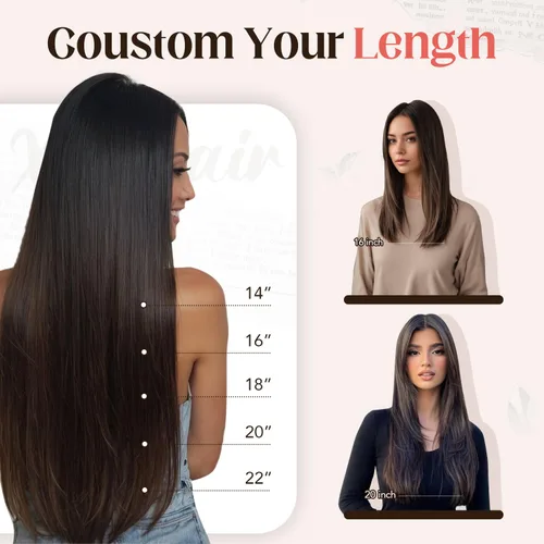 Miniatura 8 de XDhair Extensiones de cabello humano con alambre de 70 g, 14 pulgadas, balayage, color marrón dorado con rubio caramelo Remy, extensiones de cabello