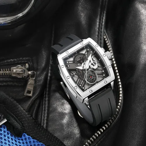 Miniatura 6 de Rembyga Relojes de pulsera para hombre con esfera luminosa y correa de silicona casual