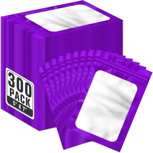 Miniatura 33 de ANZNKU 300 bolsas para bolígrafos, bolsas de Mylar resellables multicolor de 2.7 x 9 pulgadas, bolsas de embalaje con ventana transparente