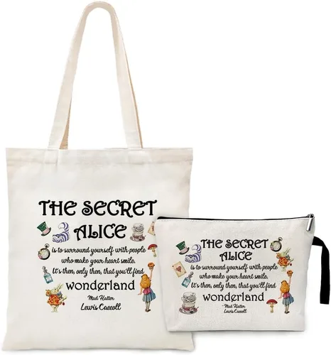 ZHANTUONE Wonderland Theme - Bolsas de viaje para cosméticos, bolsas plegables y bolsas de cosméticos para almacenamiento de gran capacidad, regalos