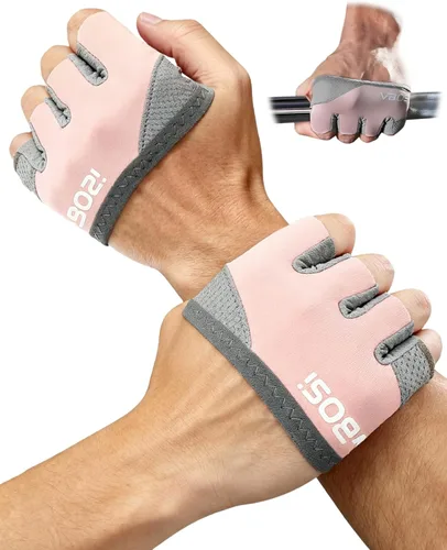 Miniatura 8 de Guantes de levantamiento de pesas, guantes cortos de micro entrenamiento para hombres y mujeres, almohadillas de agarre con protección completa