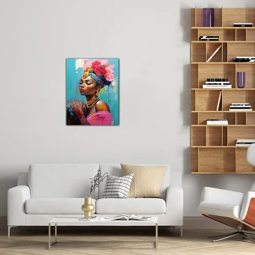 Miniatura 237 de Arte de pared afroamericano, decoración de rey y reina bailarín negro para sala de estar, arte de pareja de amor negro para dormitorio, lienzo