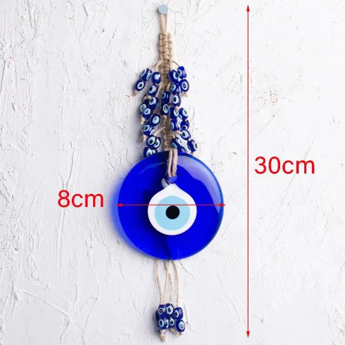 Miniatura 2 de Talismán de cristal azul contra el mal de ojo con cuentas pequeñas, dije de buena suerte, hogar, oficina, decoración del automóvil, jardín, adorno