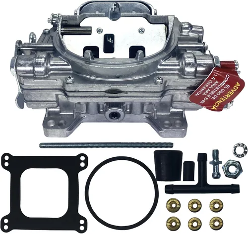 RoyalAir Carburador 4BBL Serie 1905 AVS2 Carburador 650 cfm Brida cuadrada Nuevo amplificador de flujo anular Estrangulador manual no EGR Serie AVS2
