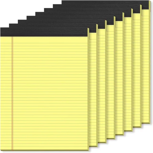Miniatura 11 de Blocs de notas pequeños de 5x8 amarillos – paquete de 4, papel grueso premium de 80gsm, 30 hojas/60 páginas por bloc, páginas perforadas con rayas