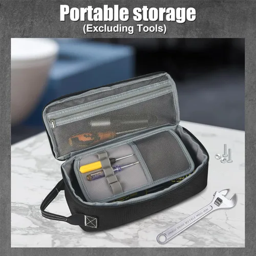 Miniatura 5 de LAKE OF FIRE Bolsa de herramientas pequeña de 12.6 pulgadas para hombres con múltiples bolsillos, organizador de bolsa de herramientas resistente al