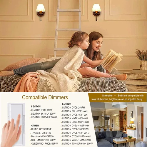 Miniatura 5 de Leools Bombillas LED regulables G16.5, bombillas LED Edison E26 de 6 W, blanco cálido 2700 K, 600 lm, 6 W igual a 60 vatios, bombilla de globo G50