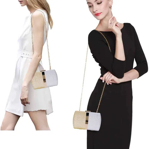Miniatura 2 de Selight Bolso de mano con purpurina para mujer, bolso de noche de boda, bolso formal para novia, bolso de fiesta de graduación, cóctel